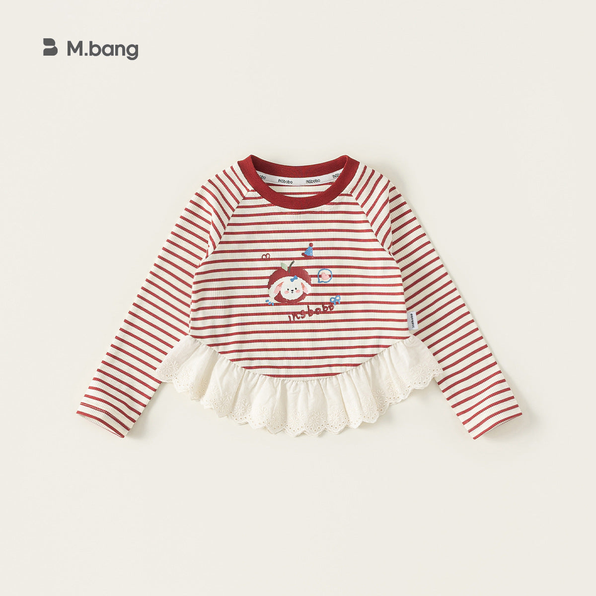 Children's Long Sleeve Cute Cartoon Lace Patchwork Top Korean Style Bottoming Children's T-shirt