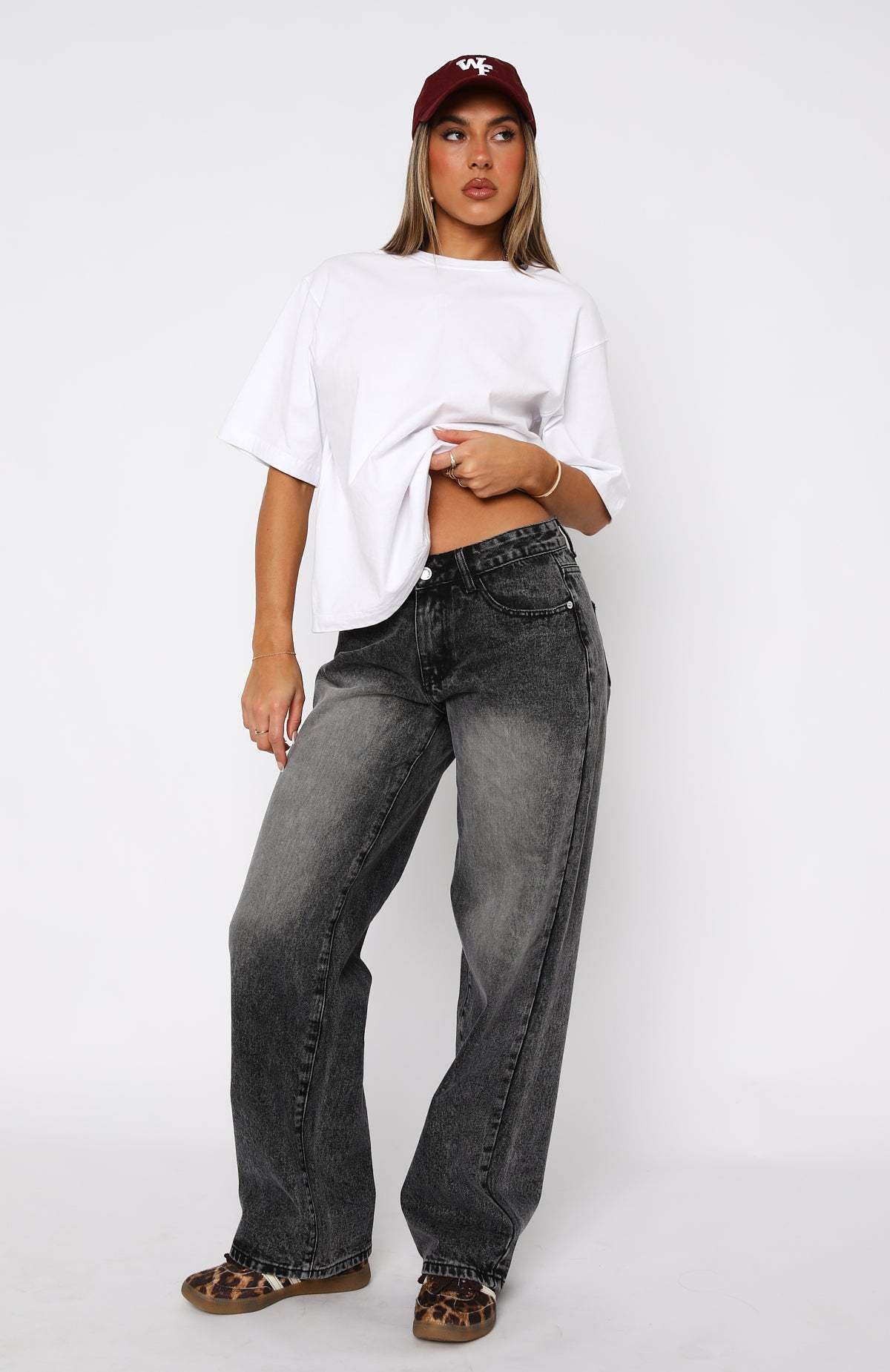 Hot Simple Straight Loose Denim Trousers Women's Jeans