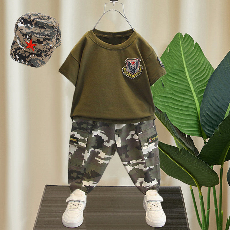 Children's Summer Pla Short Sleeve Camp Clothes Children's Suit