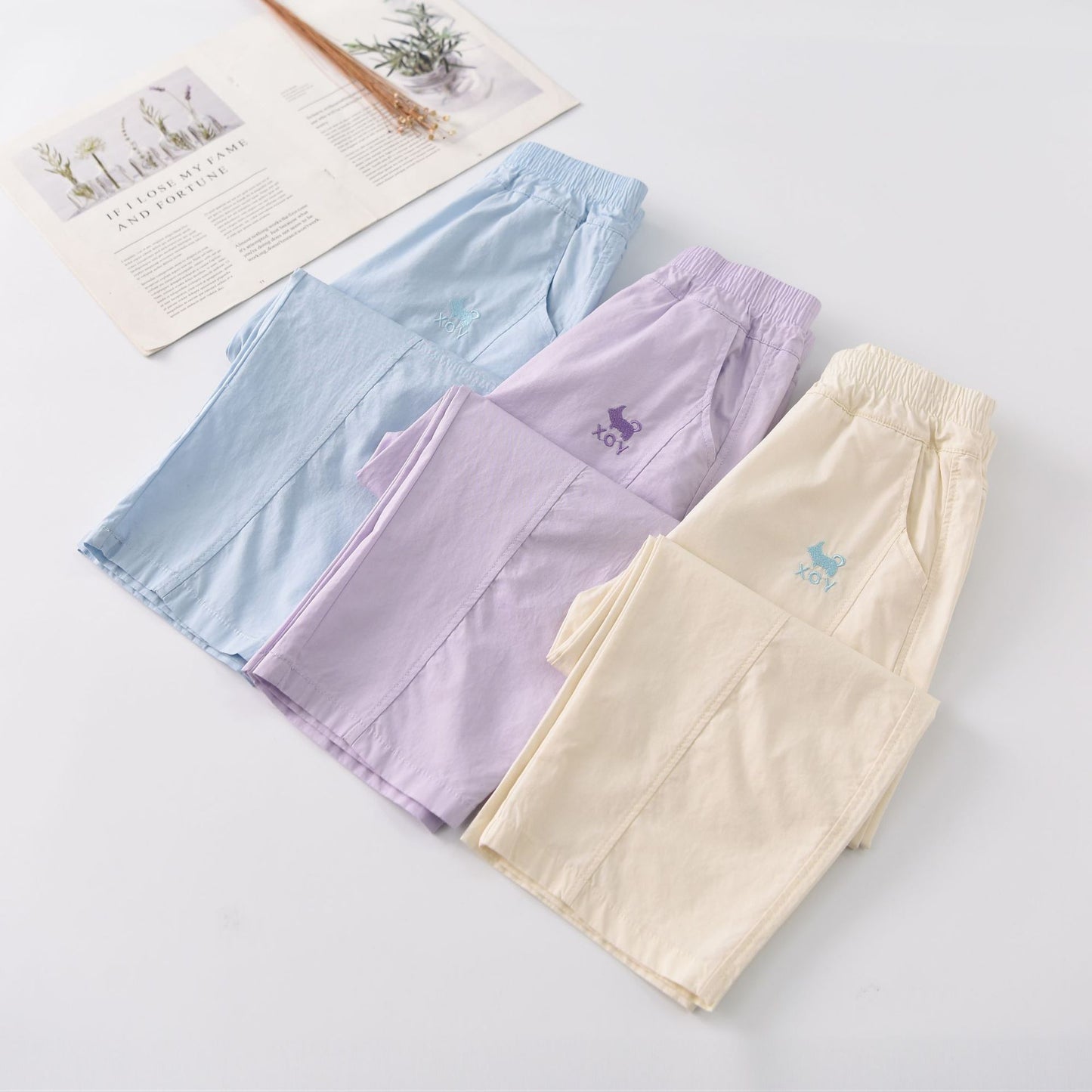 Woven Cotton Machete Medium Big Washed Children's Pants