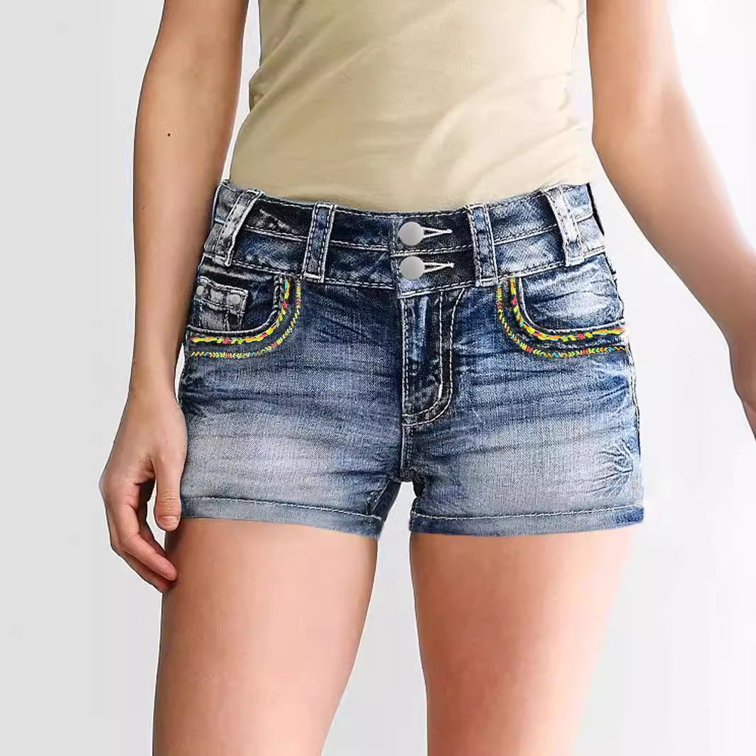 Creative Charming Women's Embroidered Denim Hot Women's Jeans