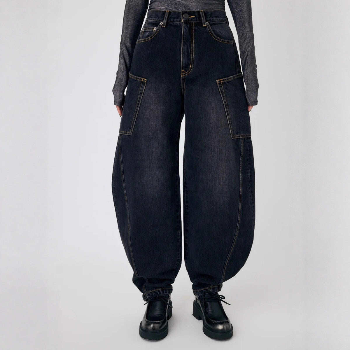 Women's Autumn Retro Washed Tooling Style Antique Finish Women's Jeans