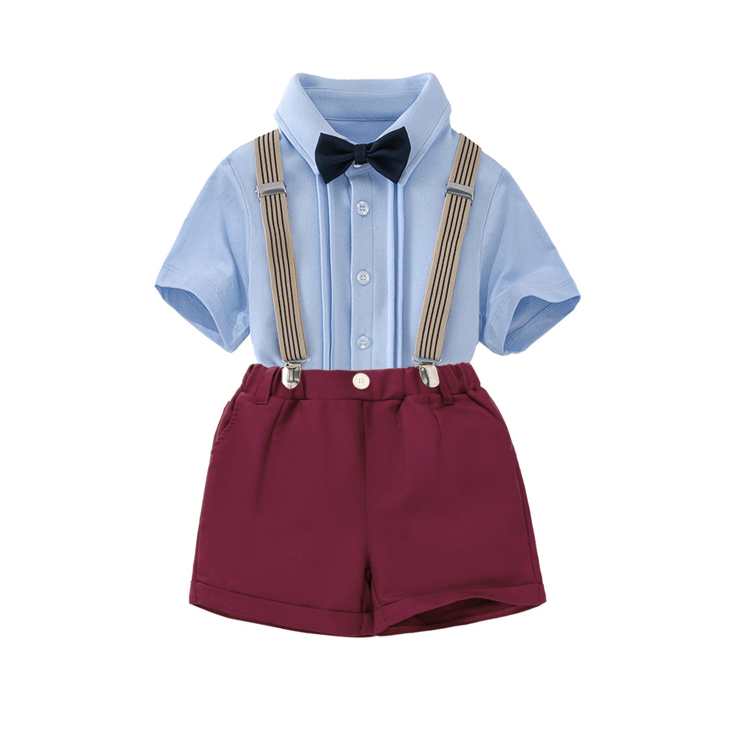 Children's Summer Overalls Short-sleeved Two-piece Set First Birthday Dress Children's Suit