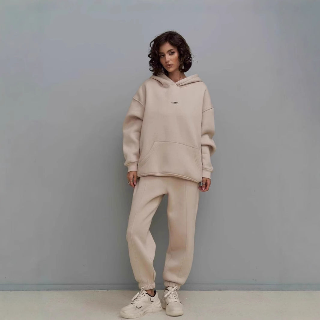 Durable Hooded Printed High Sports Trousers Sweaters