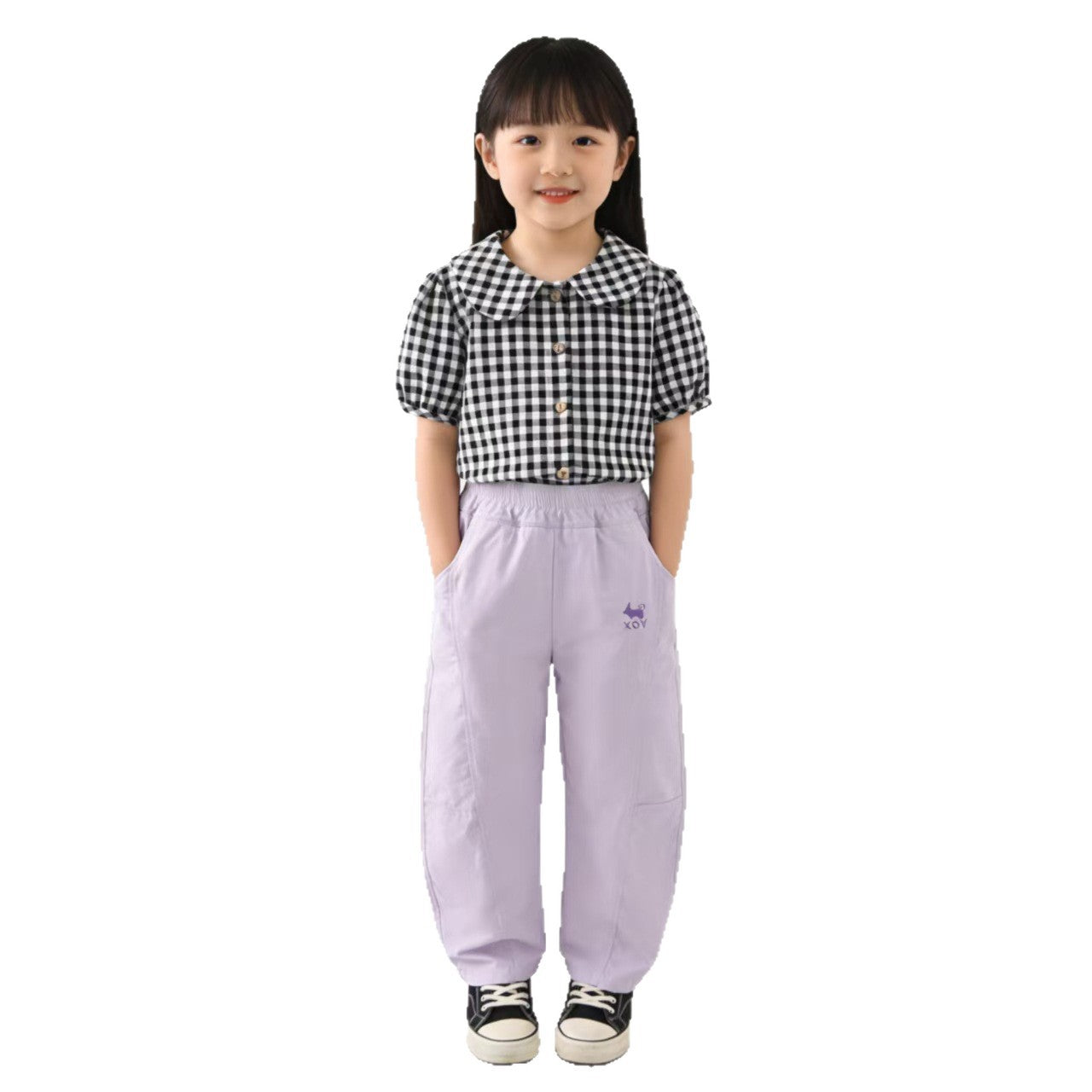Woven Cotton Machete Medium Big Washed Children's Pants