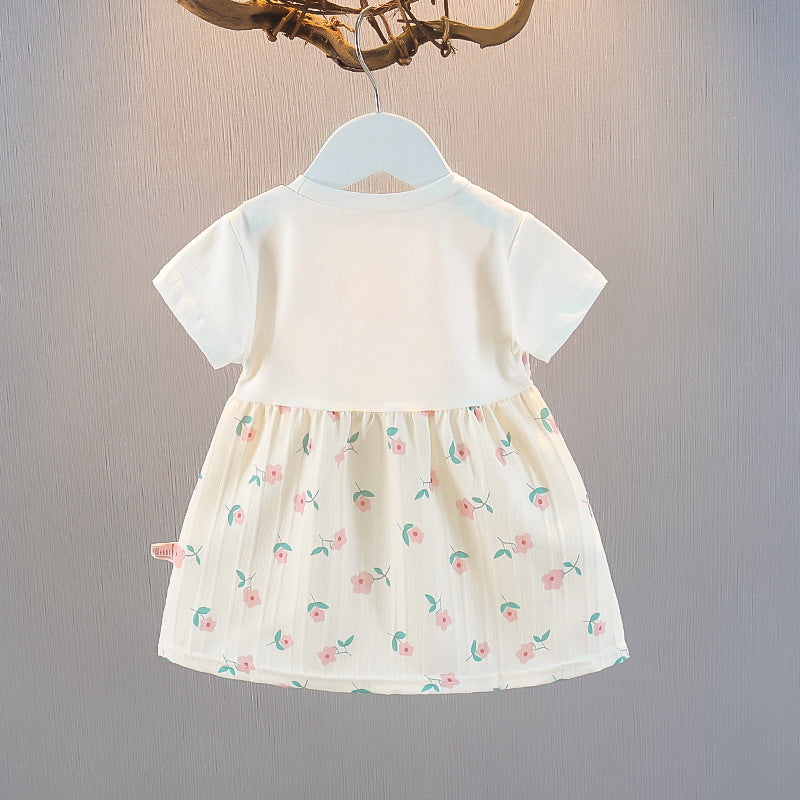 Children's Summer Cotton Floral Princess Year-old Short Children's Dress