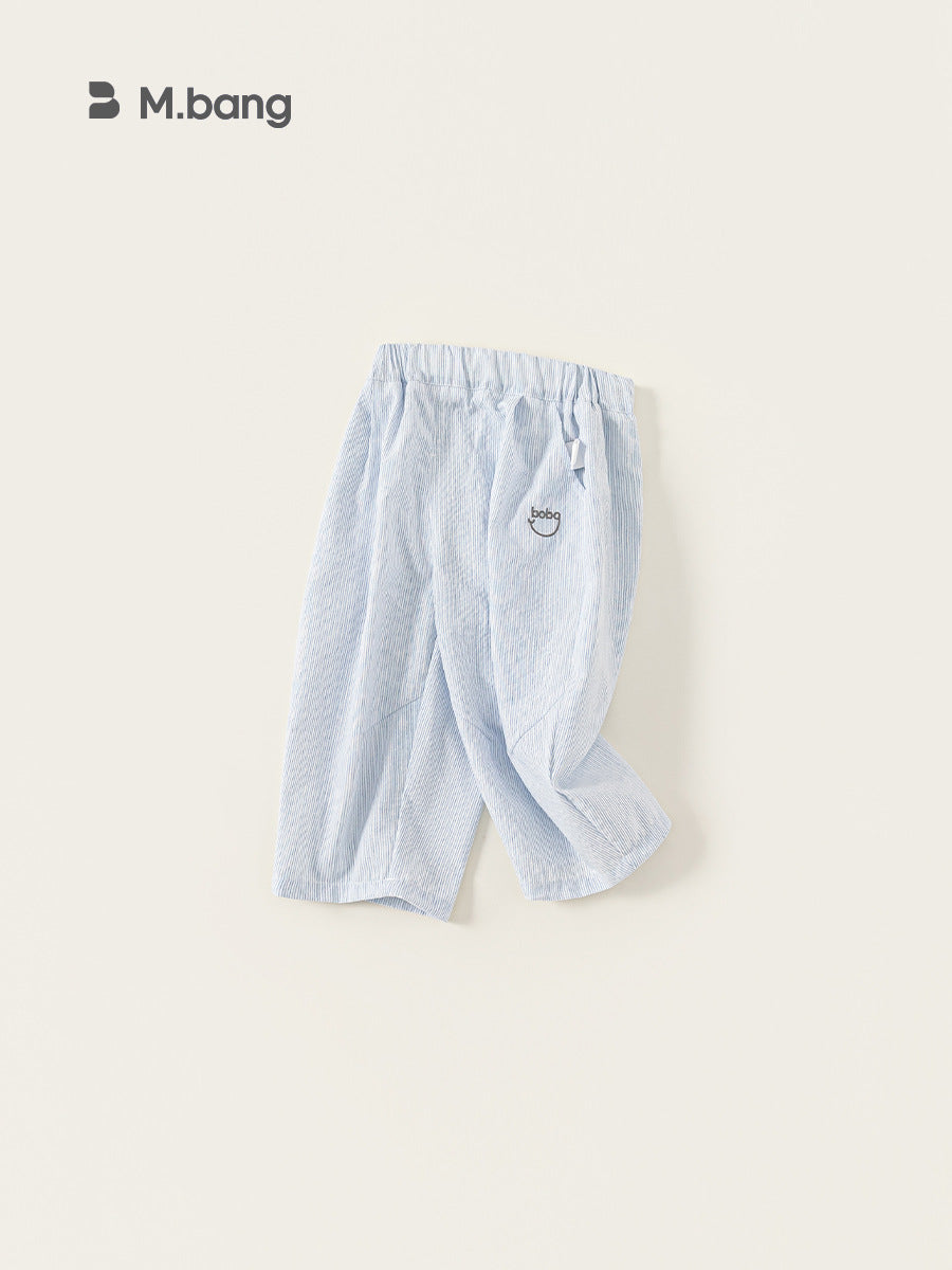 Children's Boy Summer Light Blue Stripe Thin Children's Pants