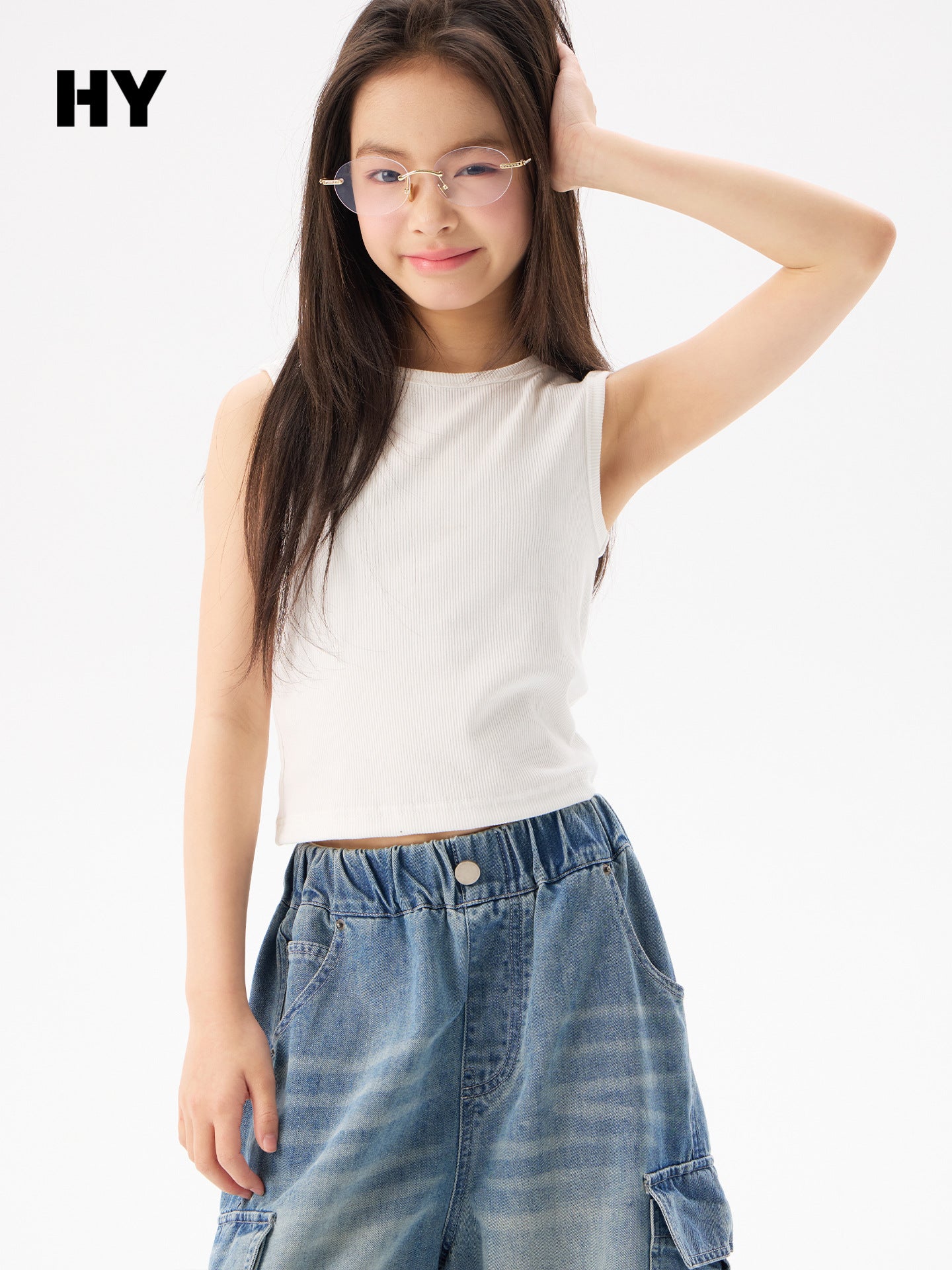 Children's Clothing Camisole Style Middle Big Sleeveless Bottoming Children's T-shirt