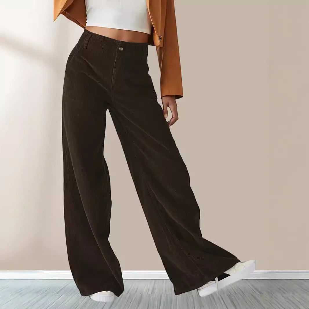 Women's Trousers With High Waist Slimming Straight Casual Pants