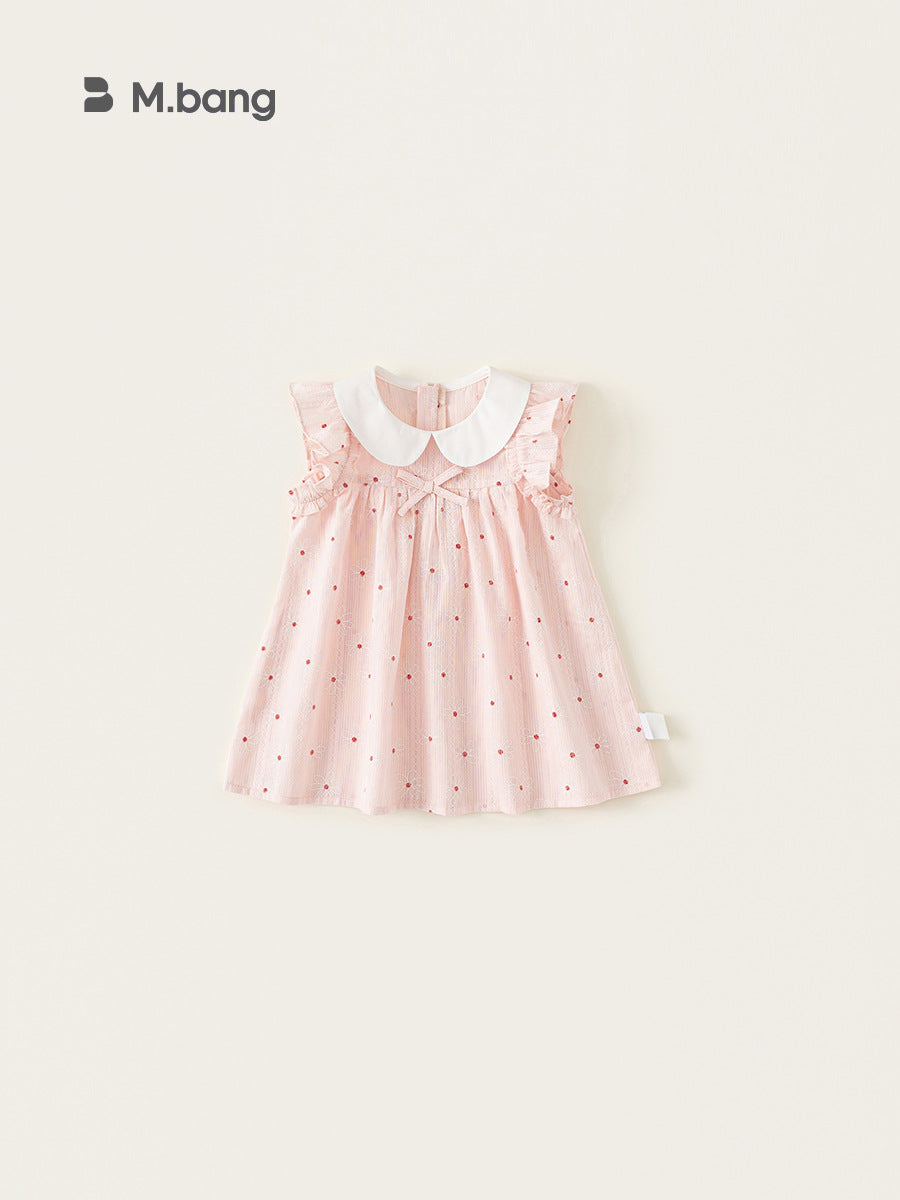 Summer Clothing Shirt Cute Contrast Color Doll Collar Little Children's Dress