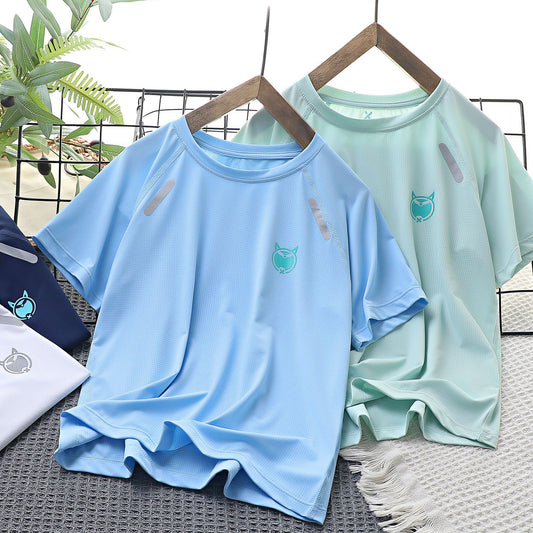 Sports Summer Top Nylon P Mesh Medium Big Four Needles Children's T-shirt