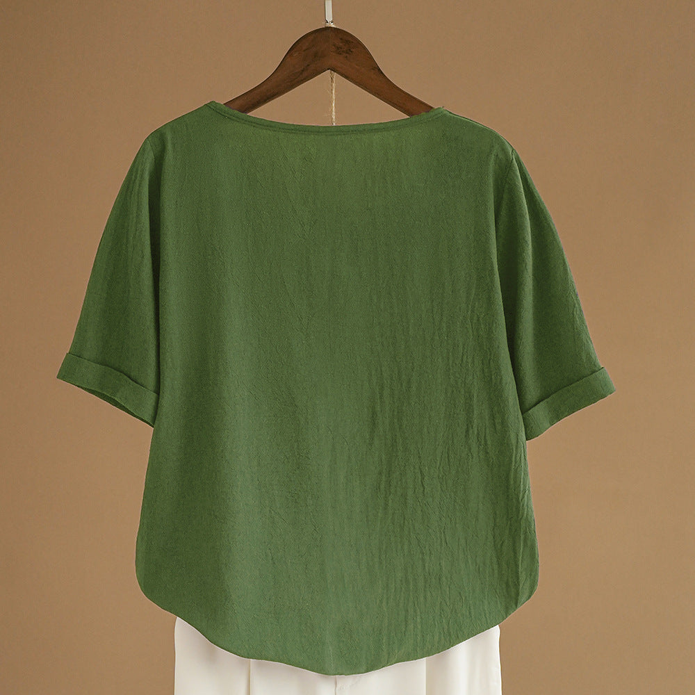 Women's Summer Retro Large Casual Loose Cotton Linen Shorts