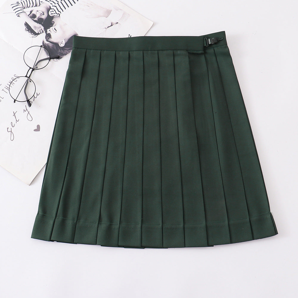 Pleated Orthodox Solid Color High Waist Skirt