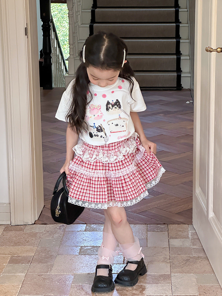 Children's Summer Cartoon Ice Feeling Fashion Pattern Children's T-shirt