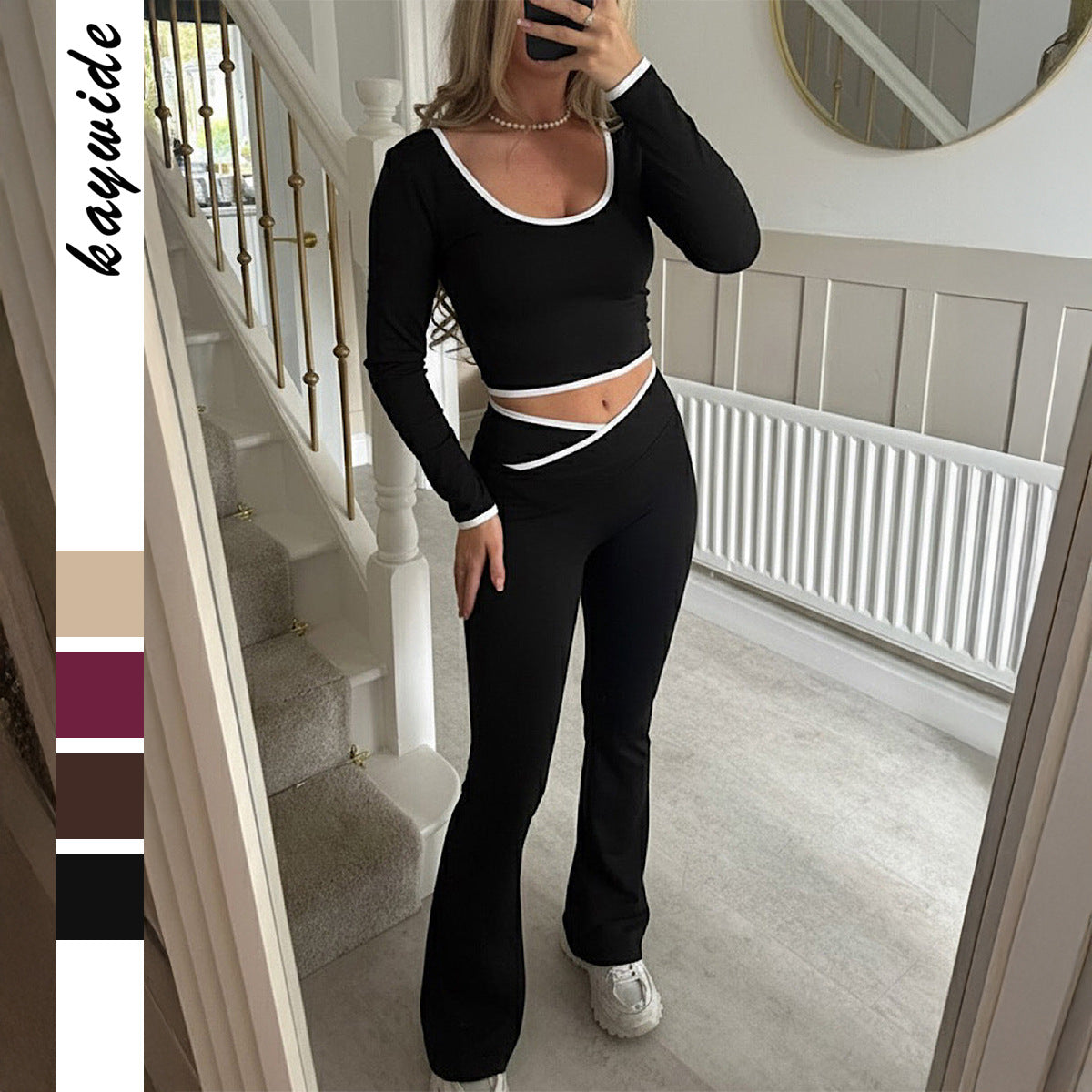 Attractive Women's Sports T-shirt Yoga Trousers Clothing