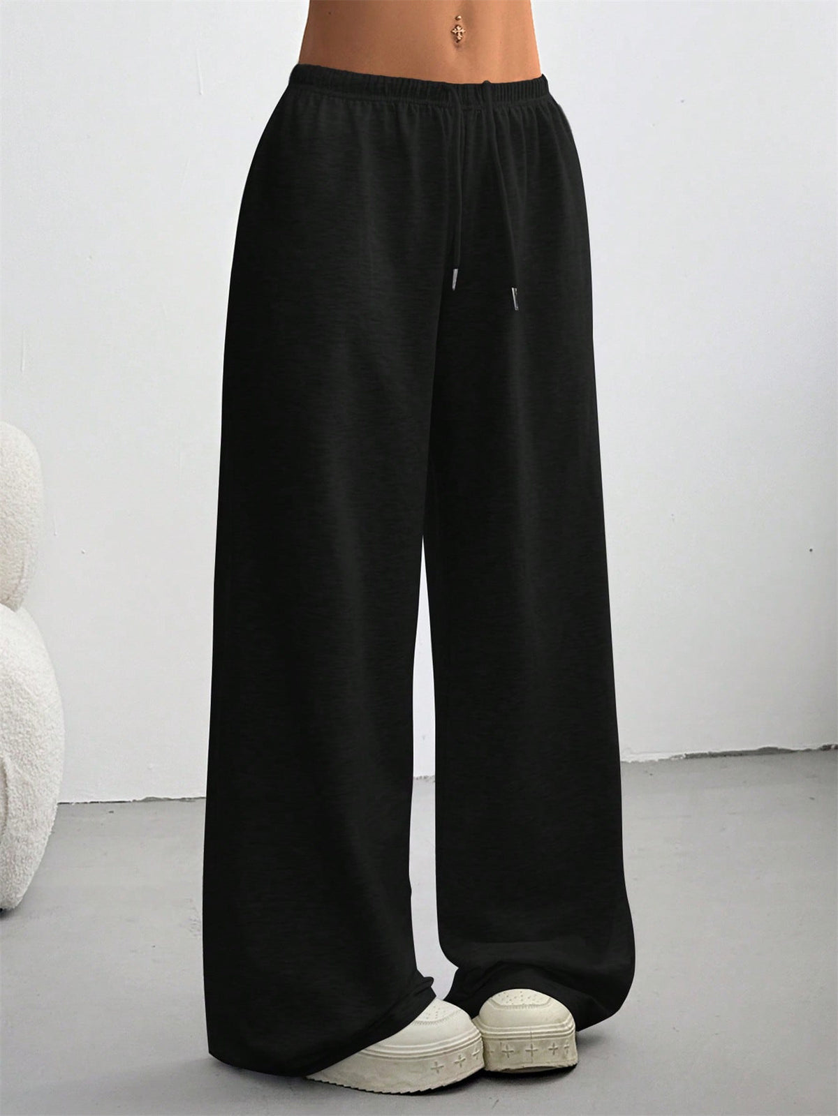 Women's Solid Color Waist Tight Draping Slimming Versatile Pants