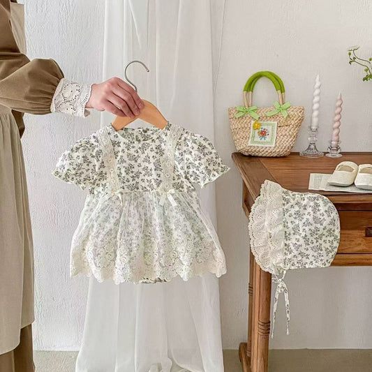 Summer Short Sleeve Lace Floral Romper Days Old One Jumpsuit, Climbing Suit