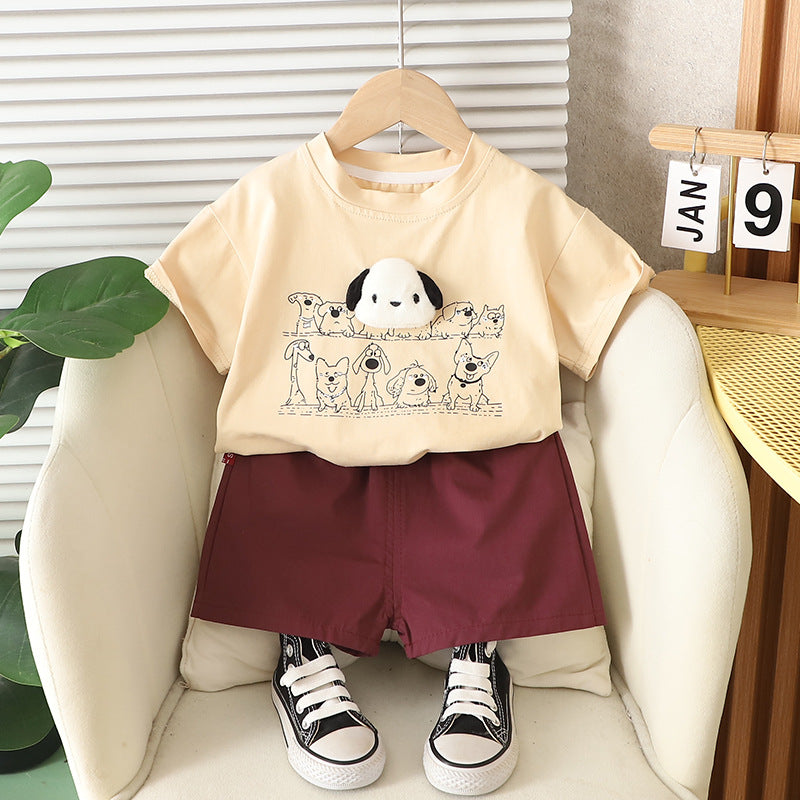 Children's Short-sleeved T-shirt Summer Clothing Shorts Clothes Children's Suit