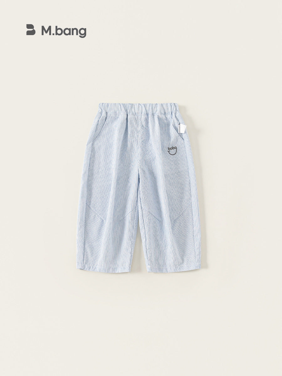 Children's Boy Summer Light Blue Stripe Thin Children's Pants