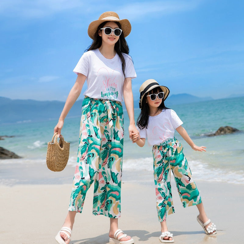Seaside Wear Summer Family Of Three Four Clothes For The Parent-child Outfit
