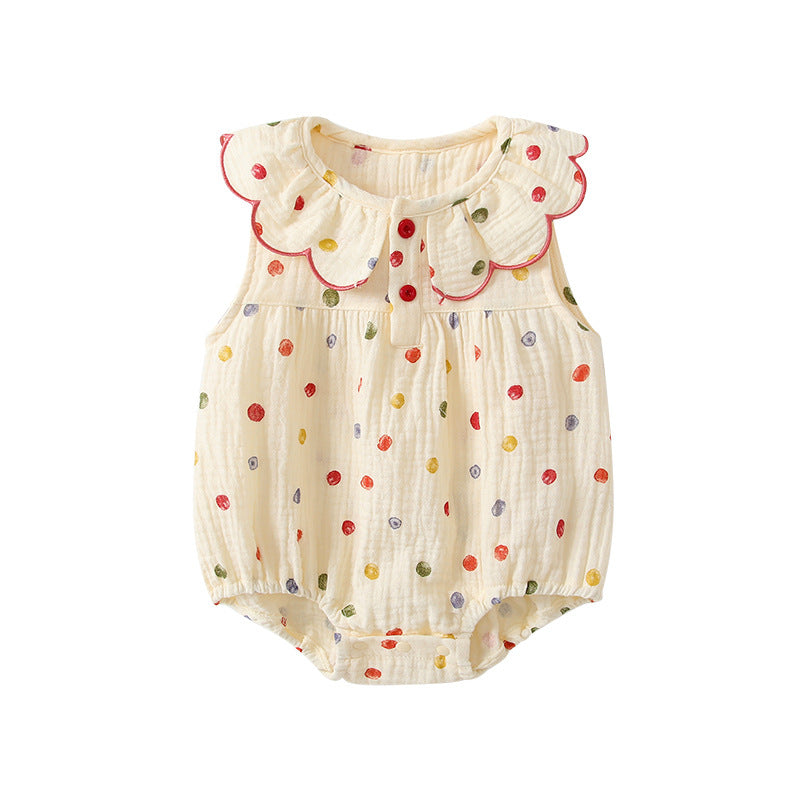 Children's Rompers Summer Clothing Sleeveless Triangle Polka Dot Born Jumpsuit, Climbing Suit