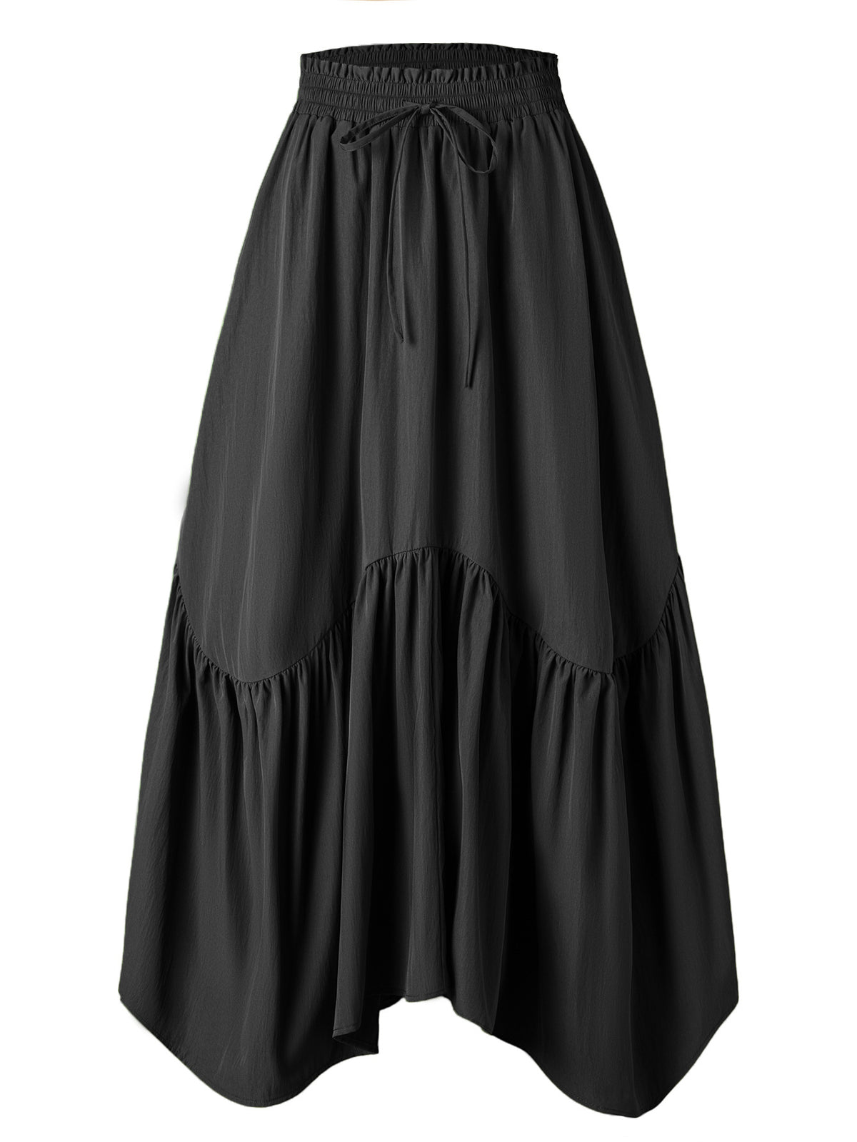 Women's Wave Adjustable High Waist Elastic Large Swing Retro Skirts