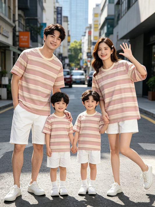 Children's Clothes Summer Casual Short Sleeve Shirt Parent-child Outfit