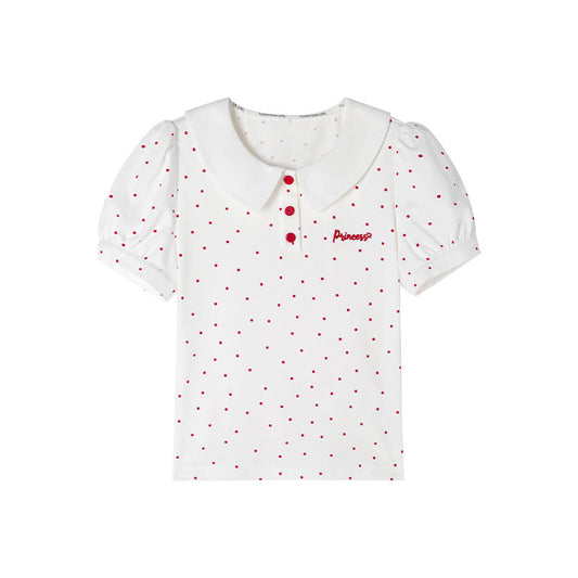 Children's Clothing Summer Cool Breathable Polka Dot Short Sleeve Tops For Children's T-shirt