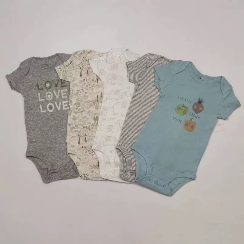 Children's Sleeves For Infants Triangle Rompers Romper Five Pieces Jumpsuit, Climbing Suit