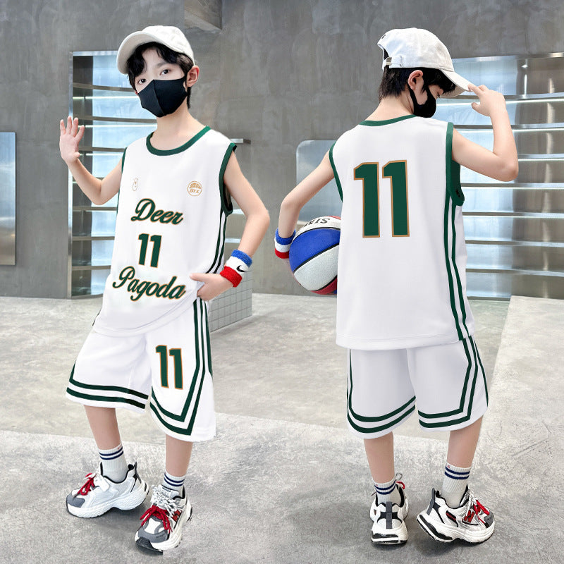 Children's Summer Middle Big Sportswear Jersey Basketball Wear Sleeveless Vest Children's Suit