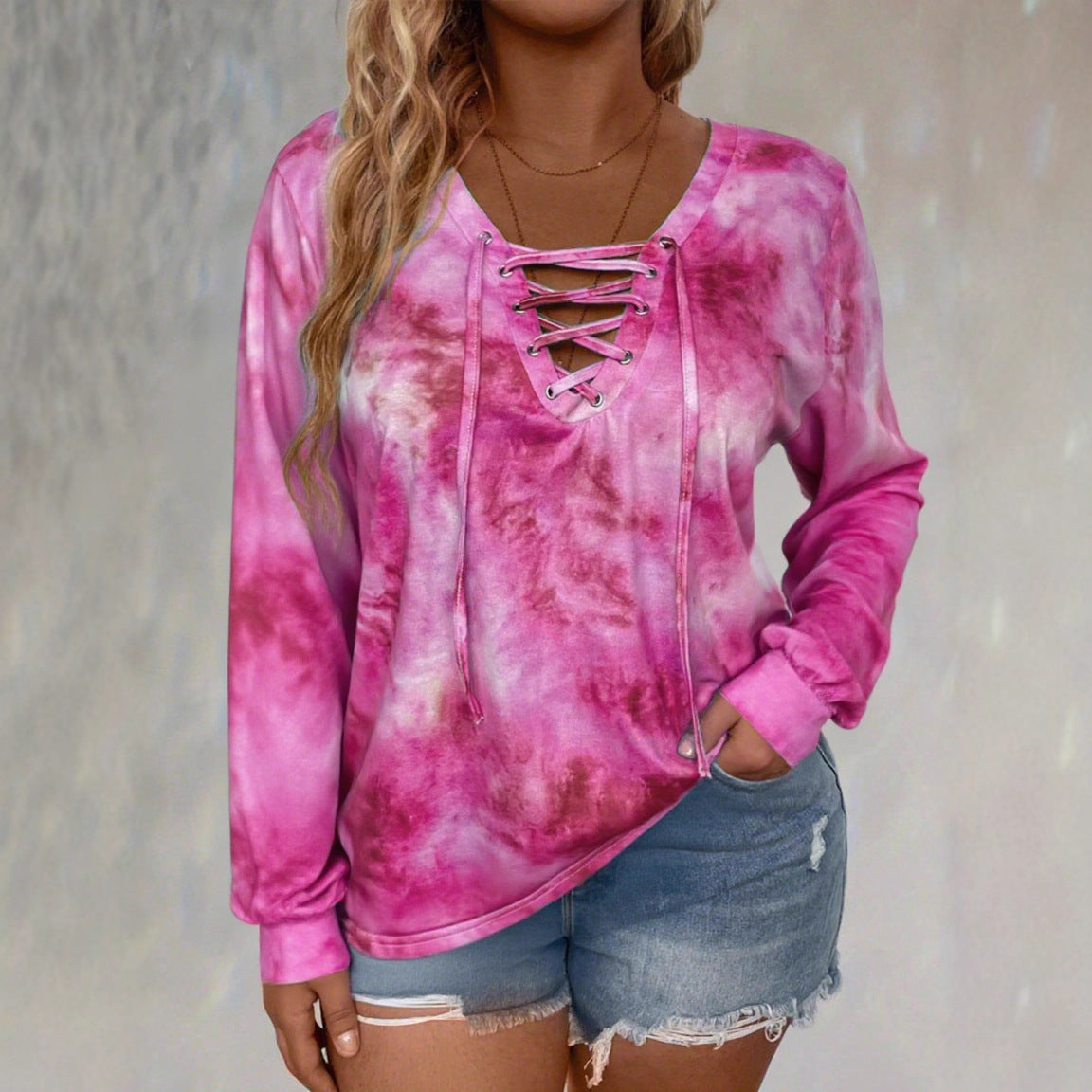 Women's Spring Printing Casual Long Sleeve Elegant Large Size T-shirt
