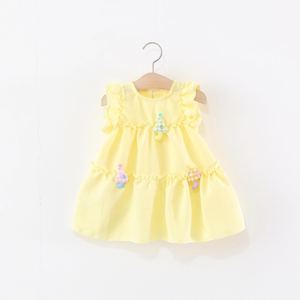 Children's One-piece Summer Sweet Cute Single Layer Cotton Vest Skirt Western Children's Dress