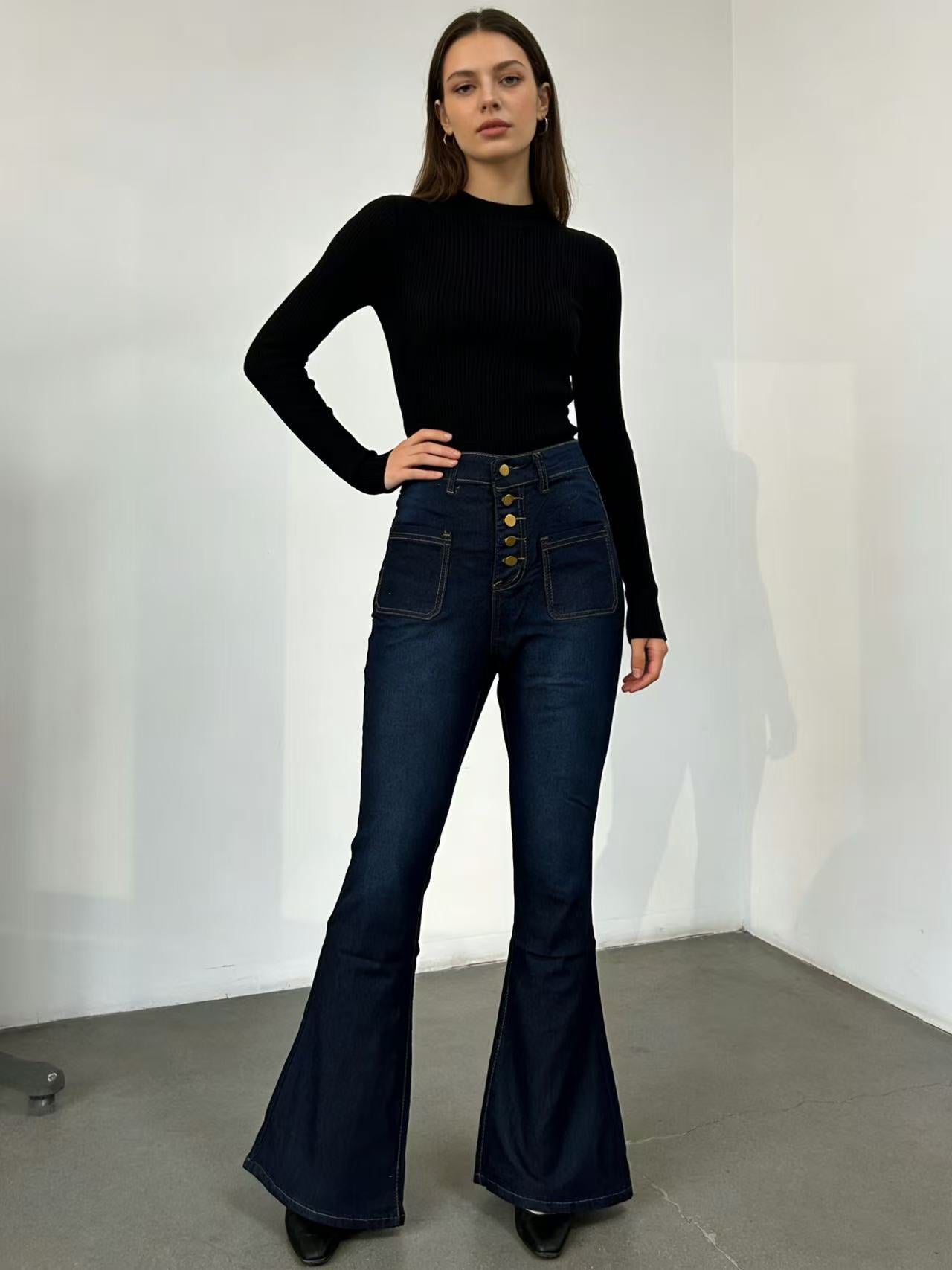 Women's Retro Casual Slimming Stretch Trousers Jeans