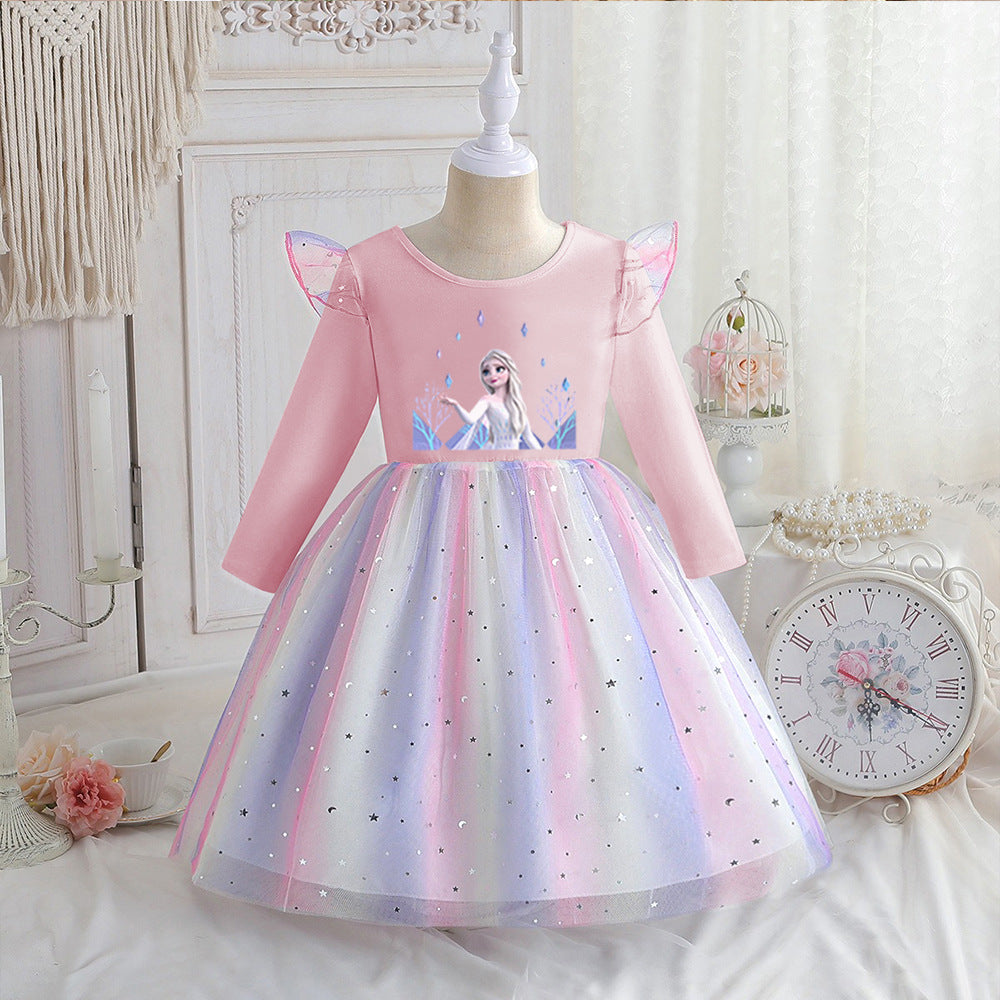 Children's Long Sleeve Clothing Princess Skirt Frozen Children's Dress
