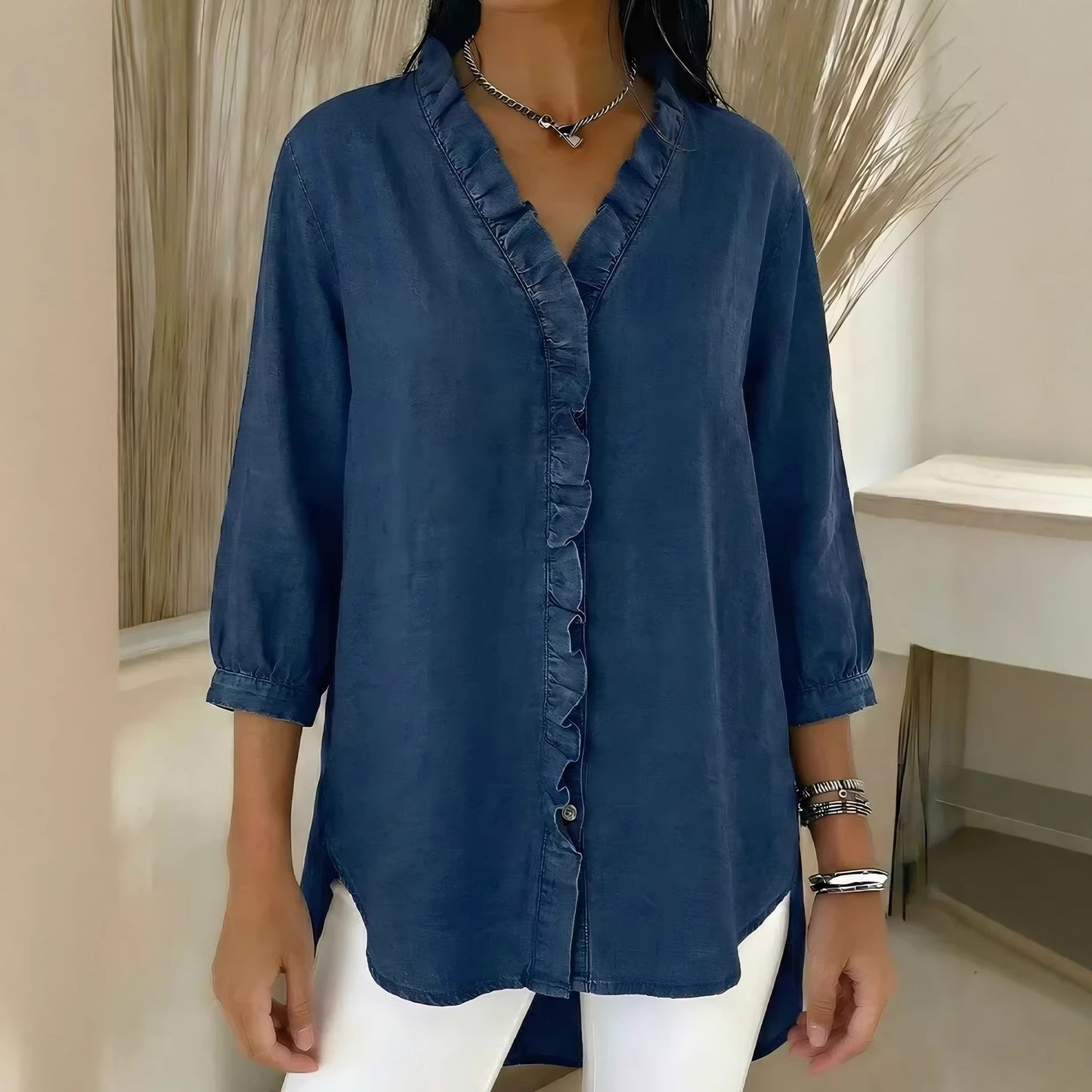 Classy Cool Women's Casual Flounce Shirt Tops