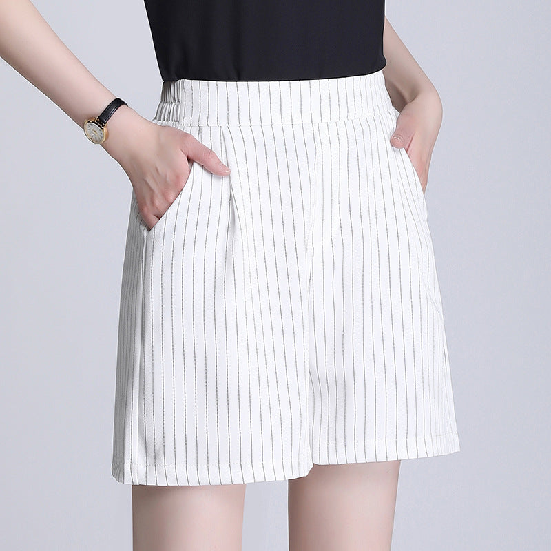 Women's Summer Korean Style White High Waist Comfort Casual Pants