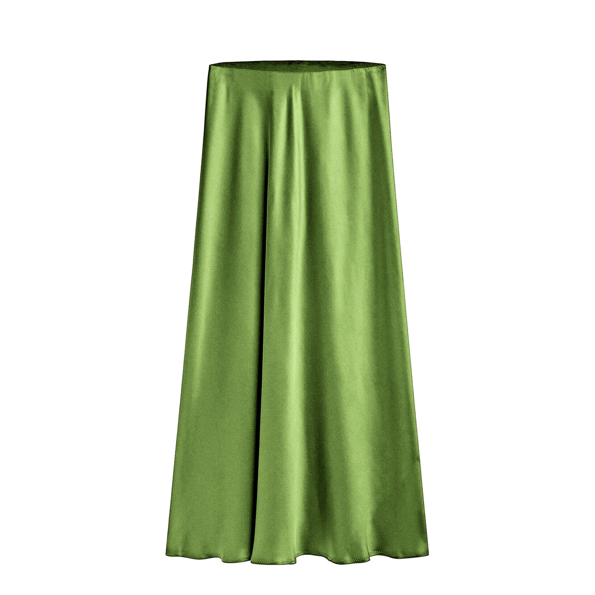 Women's Satin High Waist Elastic Quality Split Skirt