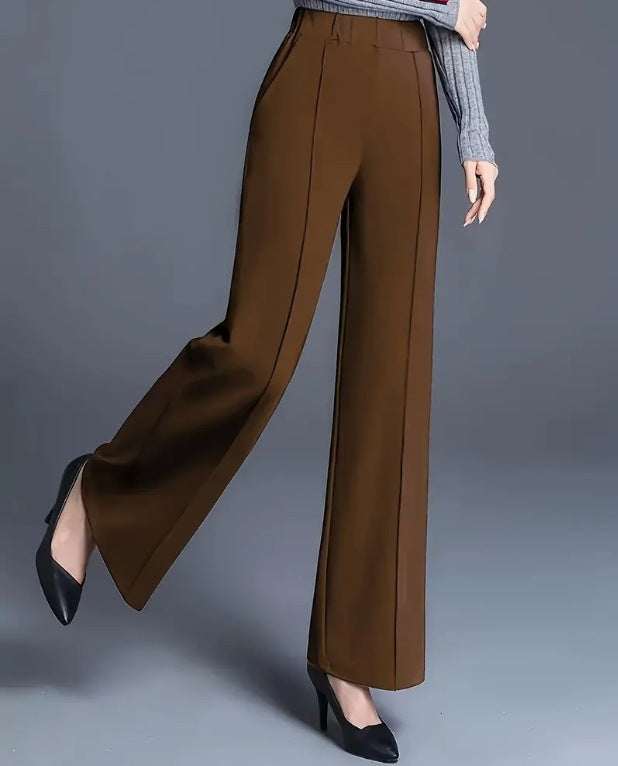 Women's Solid Color Wide Leg High Waist Loose Casual Pants