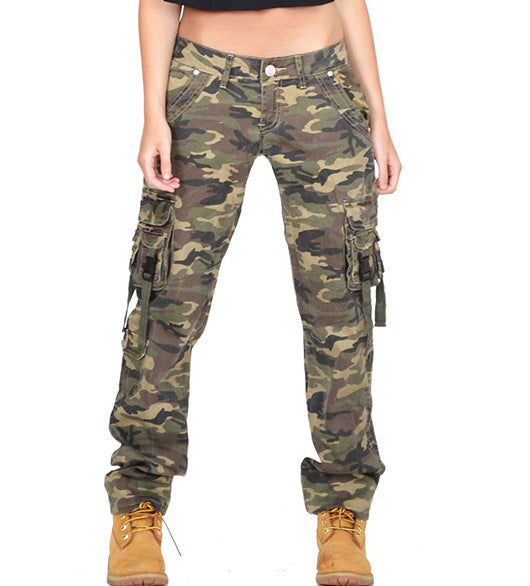Women's Camouflage Loose Outdoor Sports Overalls Pants