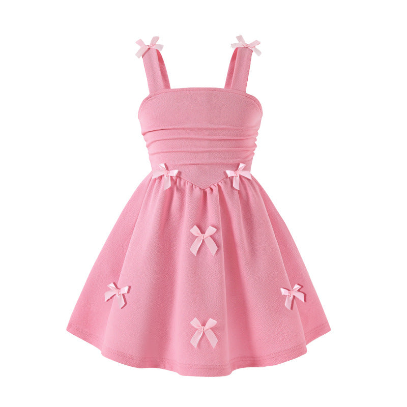 Summer Sleeveless Vest Sweet Tridimensional Bow Children's Dress