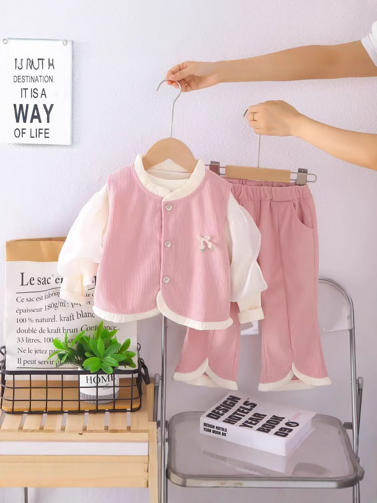 Clothes Casual Pants Three-piece Princess Suspender Children's Suit