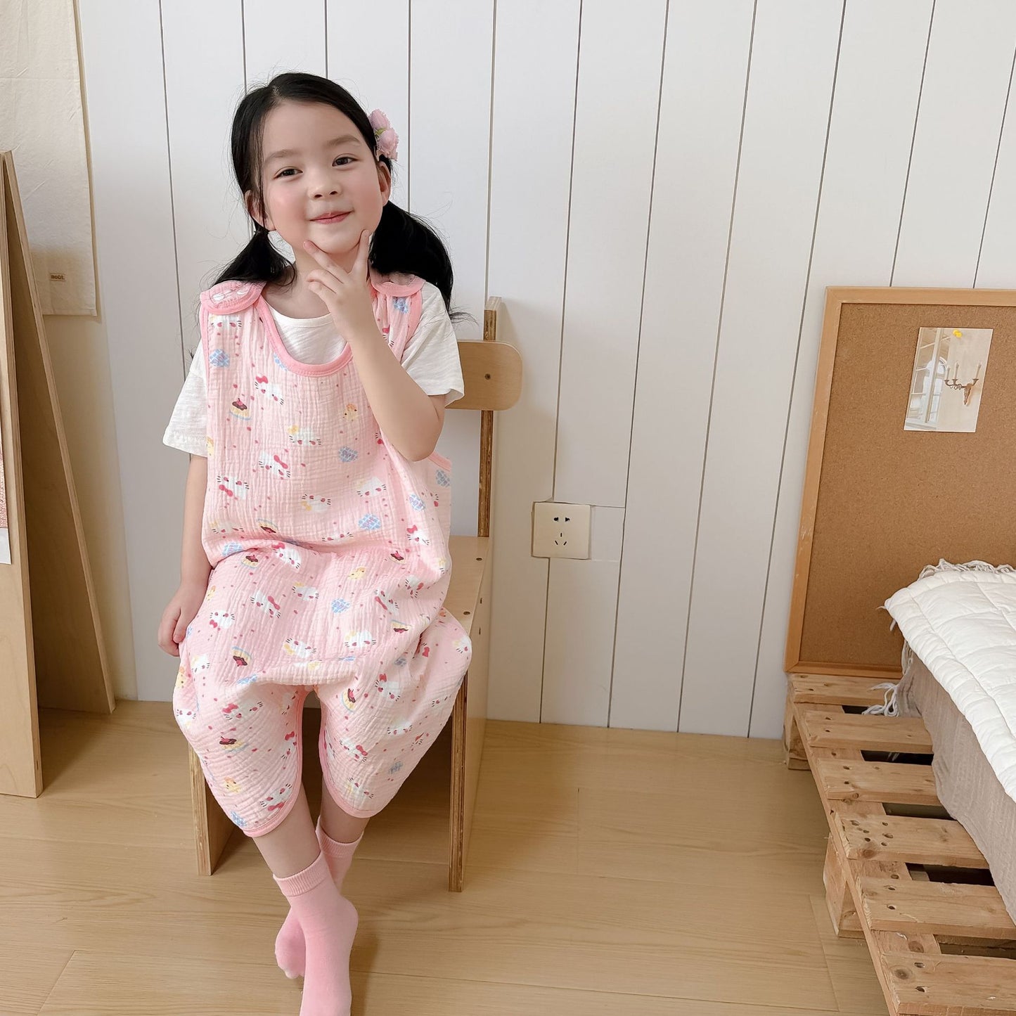 Women's & Men's 2 Gauze Sleeveless Sleeping Bag Jumpsuit Nightgown Blanket Jumpsuit, Climbing Suit
