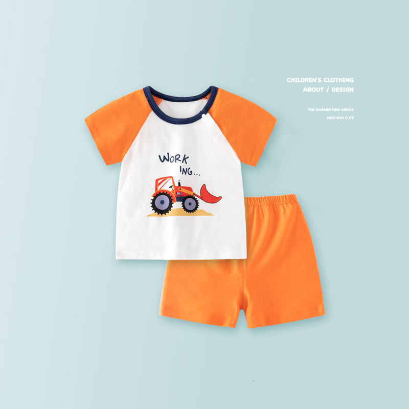 Children's Sleeve Boys Summer Wear Princess Clothes Pajamas Children's Suit