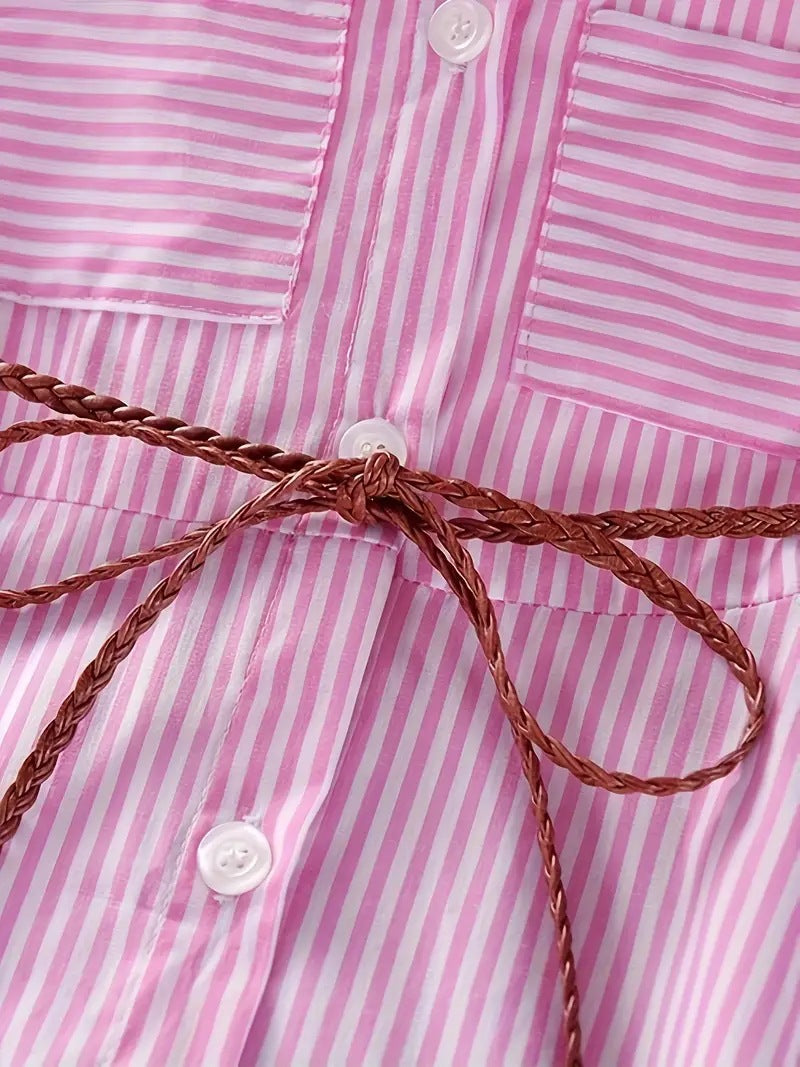 Children's Summer Shirt Fashionable Skirt Korean Style Striped Children's Dress