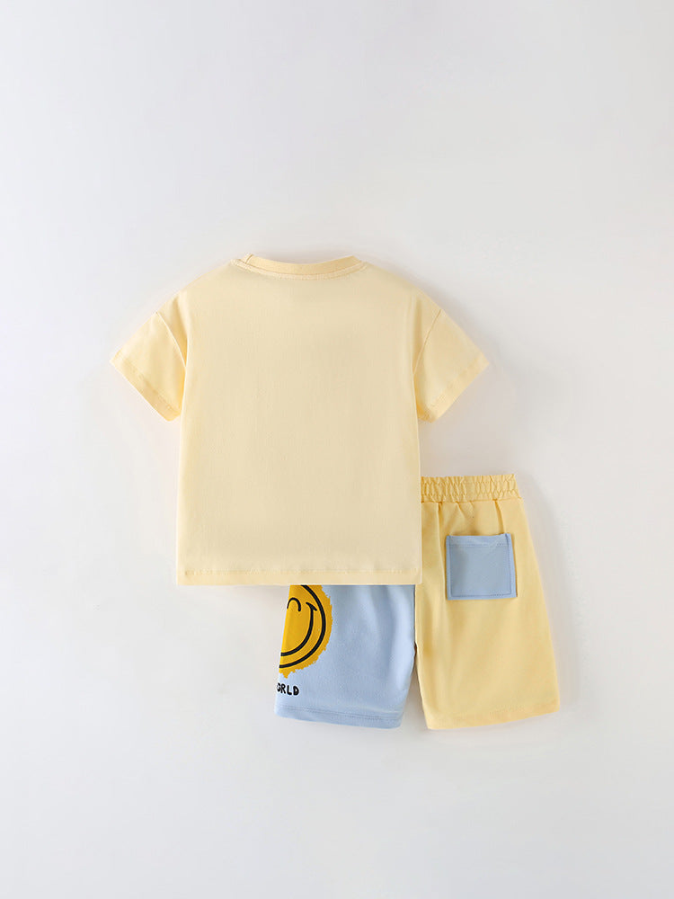 Children's Small Older Short Sleeve Shorts Two-piece Children's Suit