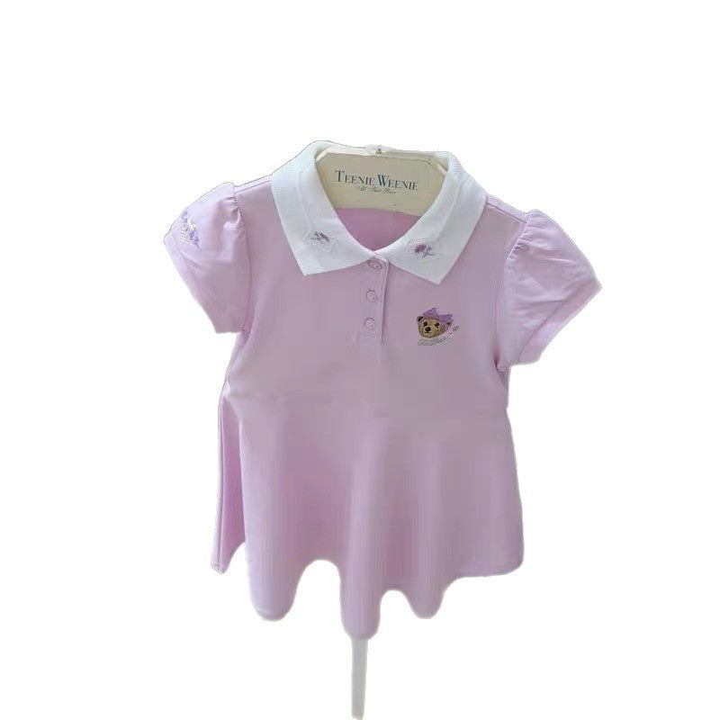 Korean Style Little Bear Soft Breathable Eye-catching Children's Dress