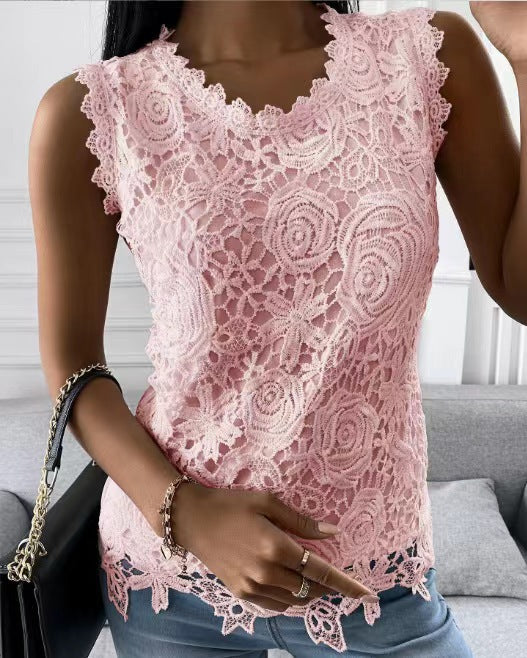 Cool Classy Fashion New Women's Summer Lace Shirt, Chiffon Shirt