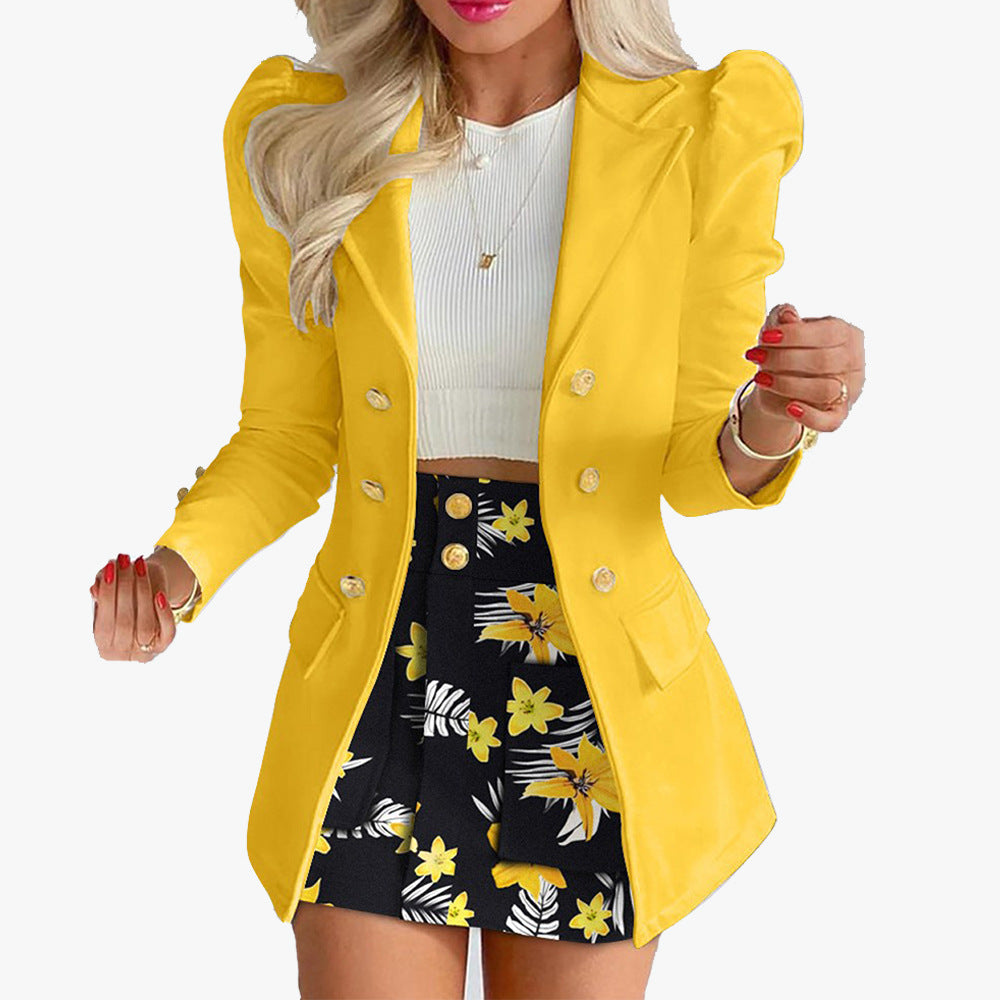 Women's Temperament Commute Printing Long Sleeve Suits