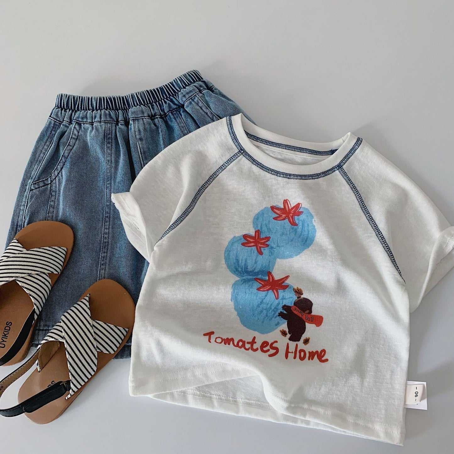 Children's Boy's Short-sleeved Summer Cartoon Printed Pullover Children's T-shirt