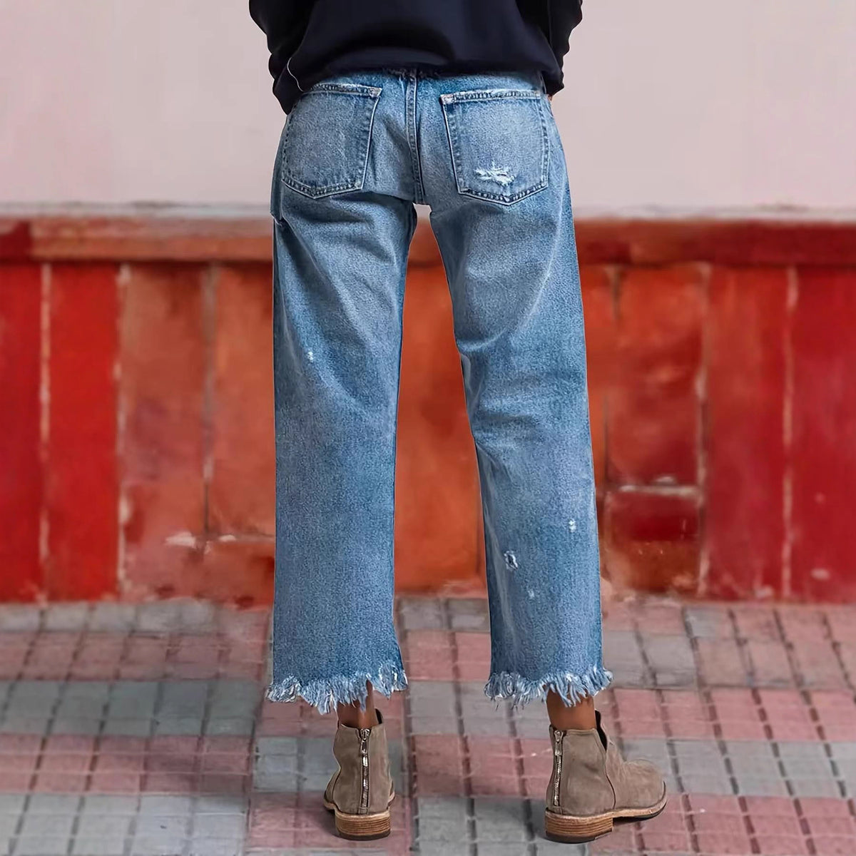 Charming Unique Beautiful Women's Ripped Straight Women's Jeans